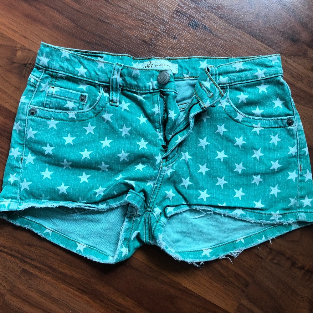 LF Green Star Denim Shorts